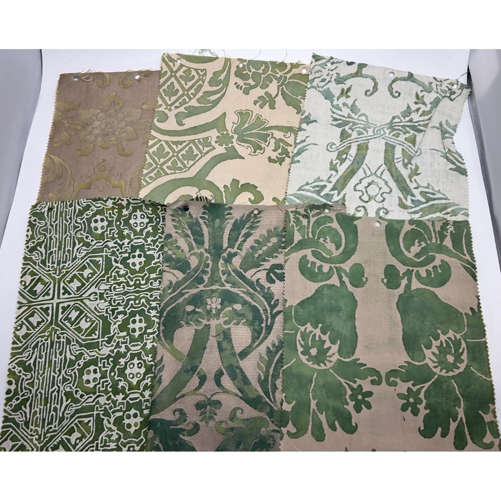 Vtg Six FORTUNY Sample Pieces - Stunning patterns Rare Colors HTF